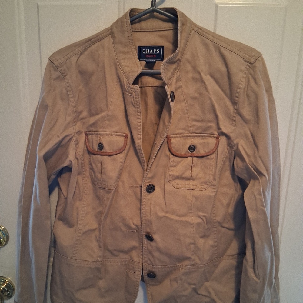Women's Chaps Denim Khaki Jacket, L